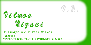 vilmos mizsei business card